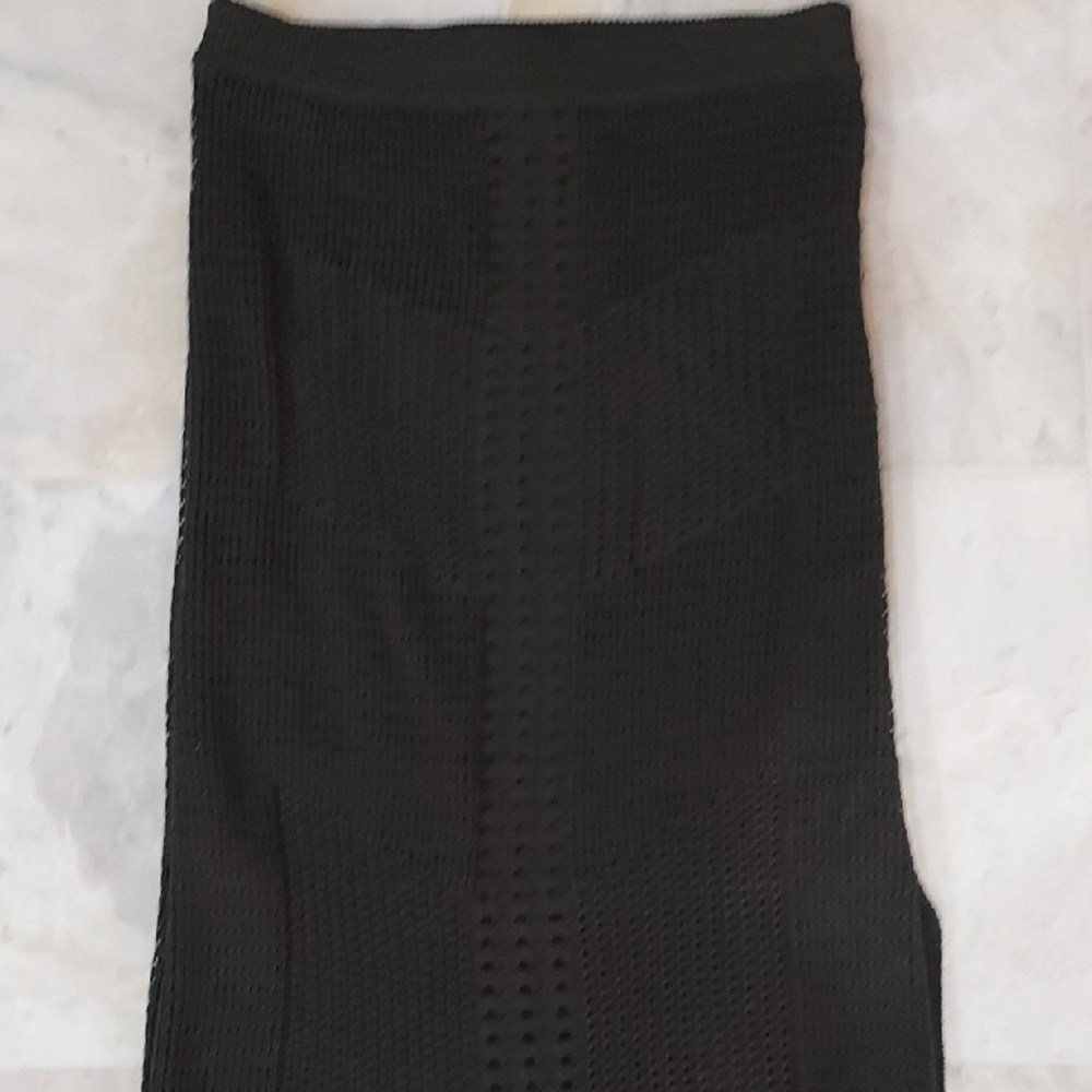 Rachel Zoe Black Textured Midi Skirt